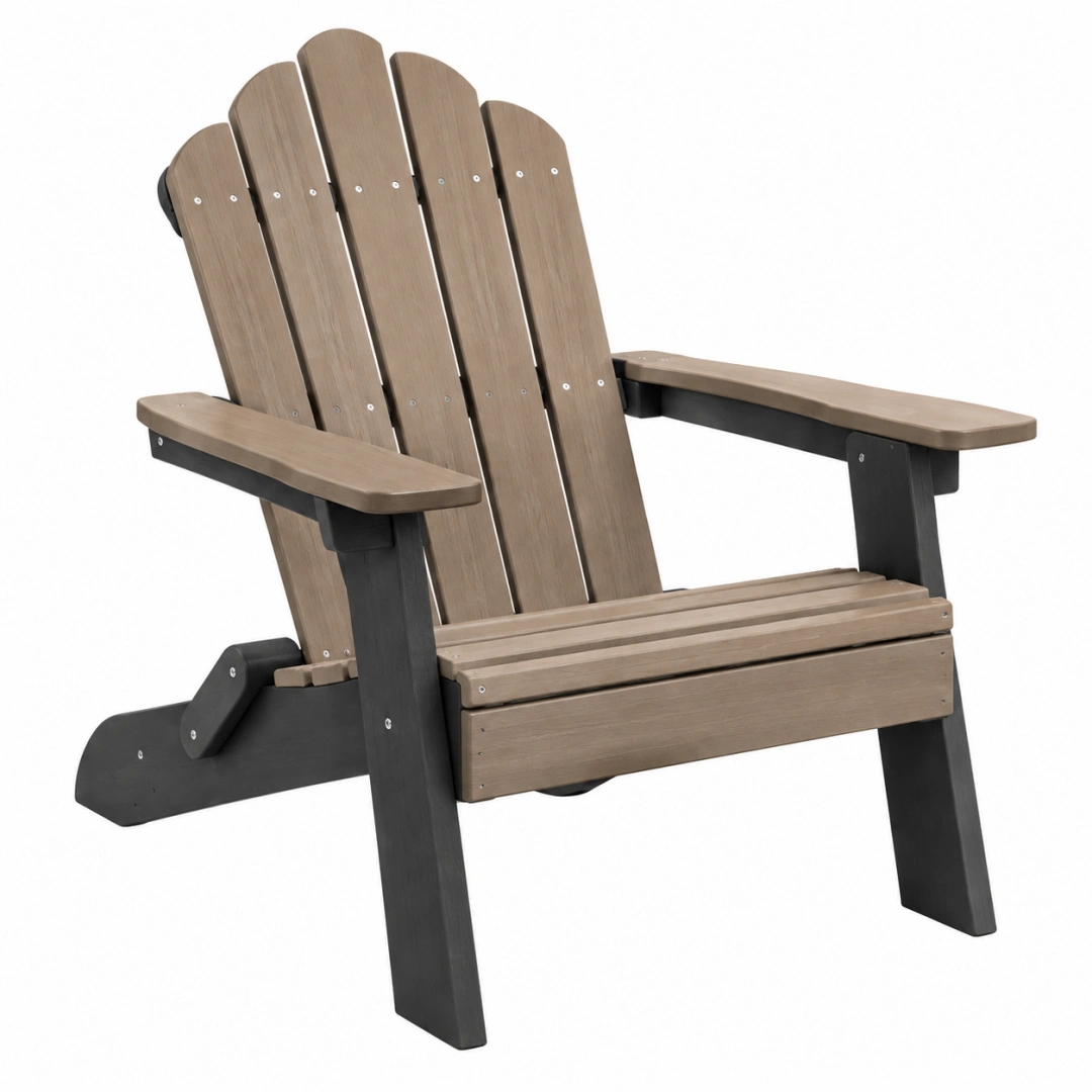 Silla Adirondack 83 x 79 x 95 cm de plástico marrón y negro para exterior