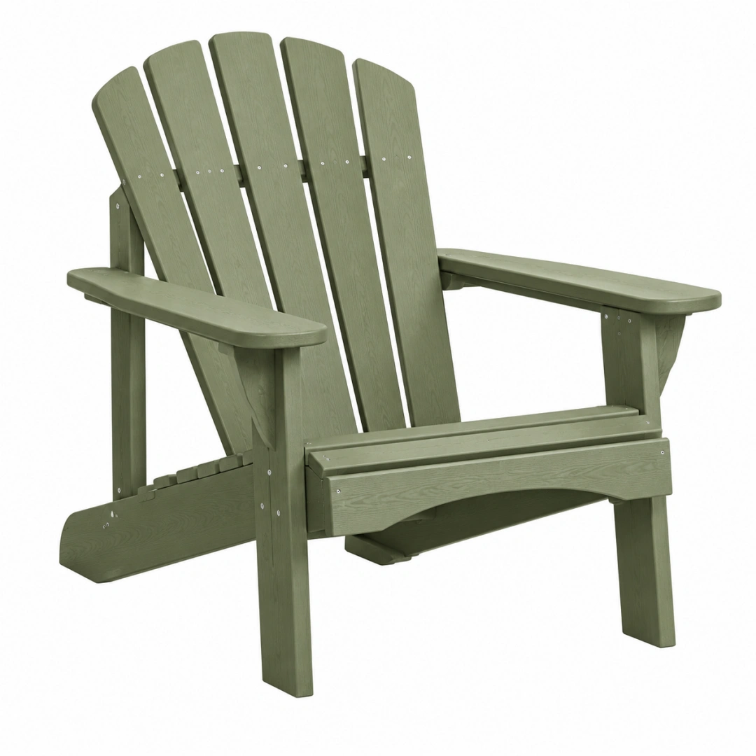 Silla Adirondack 79 x 83 x 97 cm de plástico verde para exterior estilo clásico