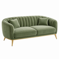 Sofá de 2 plazas 170 x 85 x 80 cm en terciopelo verde con patas metálicas estilo moderno